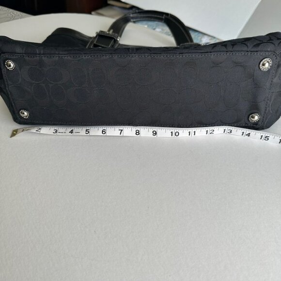 Coach Handbag - Black Soho Signature Tote Patent Leather Trim - Like New - Picture 11 of 11